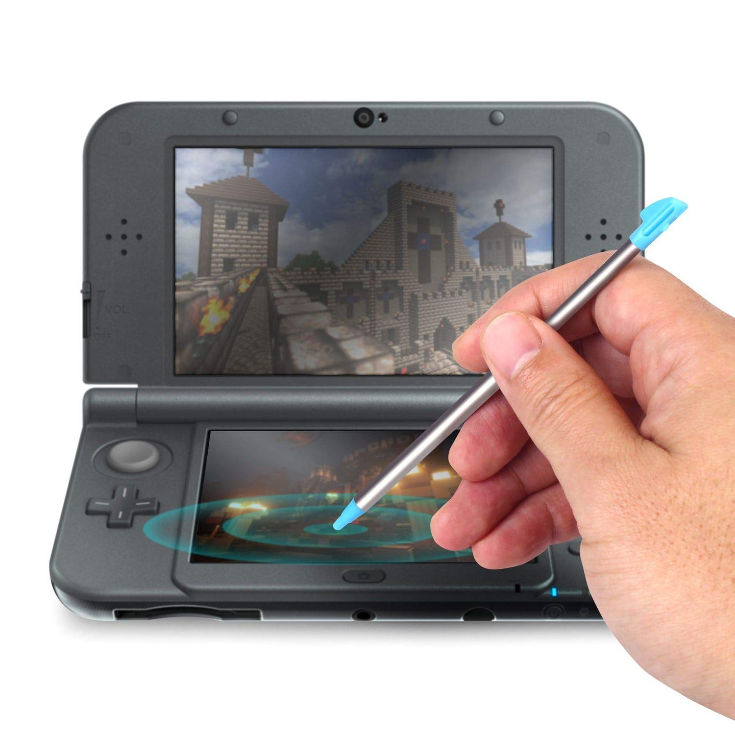 Insten 5-Piece Retractable Stylus Compatible With Nintendo 3DS XL / 3DS LL , 5pcs Touchscreen Stylus Pen Replacement Set, Silver with Colorful Cap Cover (Not compatible with New Version)