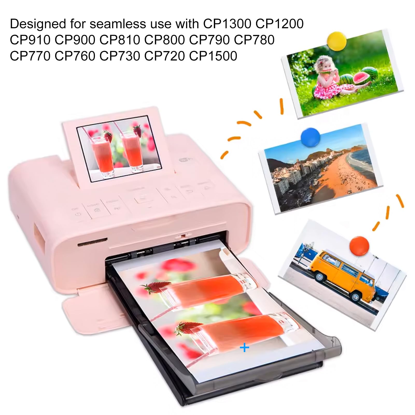108 sztuk papieru fotograficznego i 3 wstążki 4x6 cali błyszczący papier fotograficzny szybkoschnący laminacja do druku sublimacyjnego Kompatybilny z CP1300 CP1200 CP910 CP900