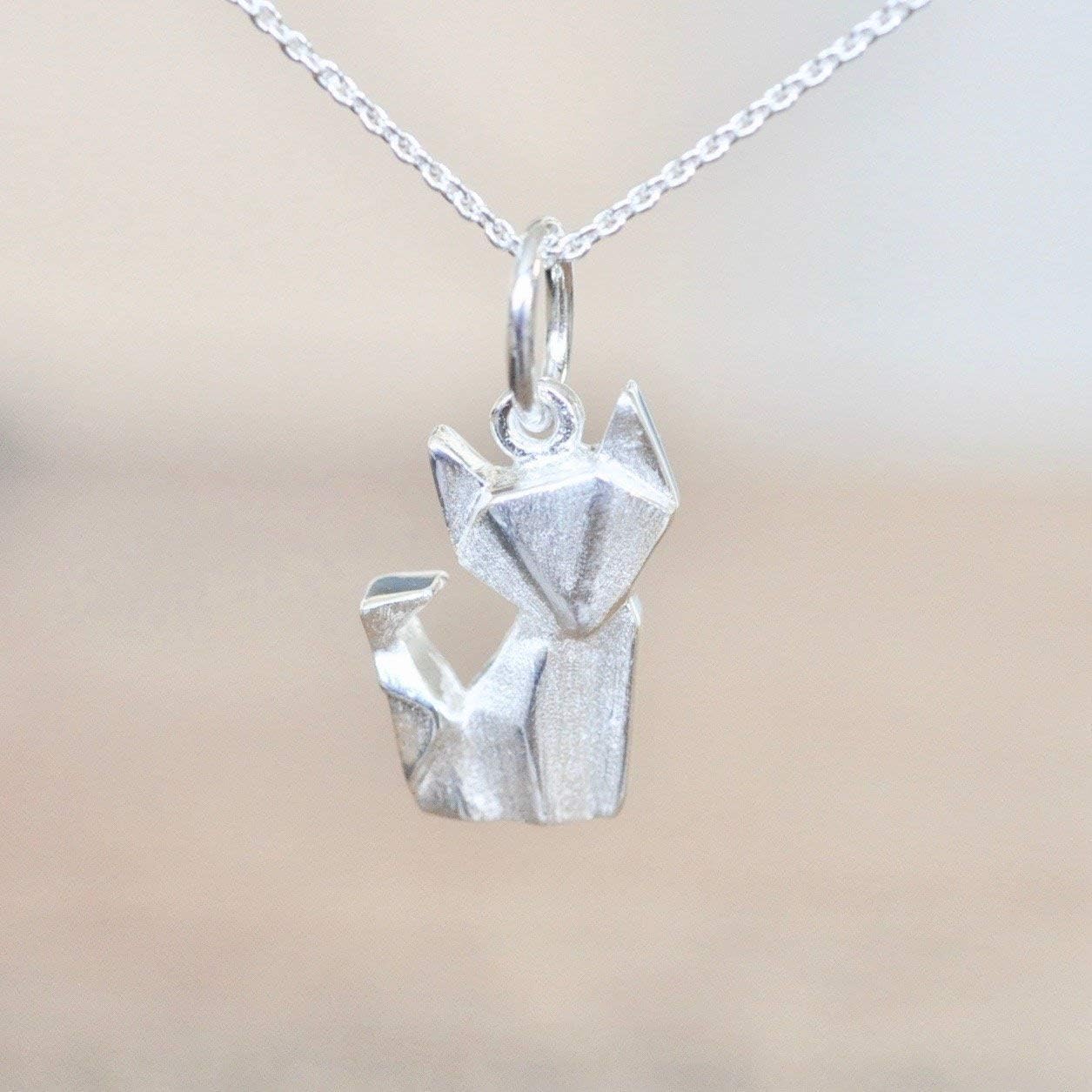 Origami FOX Necklace in Sterling Silver with 18 Inch Chain - Image 4