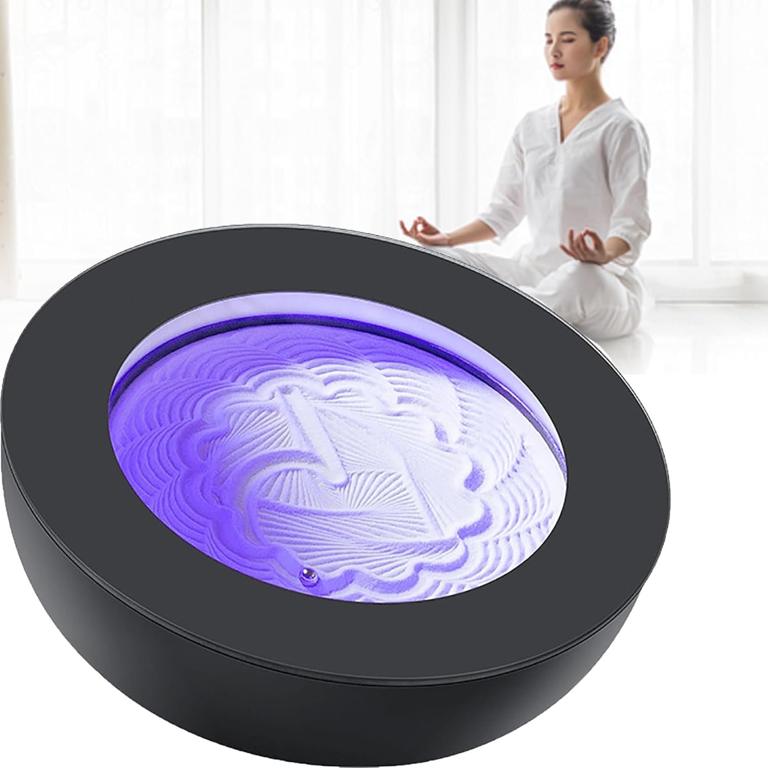 Meditation Sand Table,Drift Magnetic Moving Sand Art Table,Meditation Accessories,Smart App Control,for Home