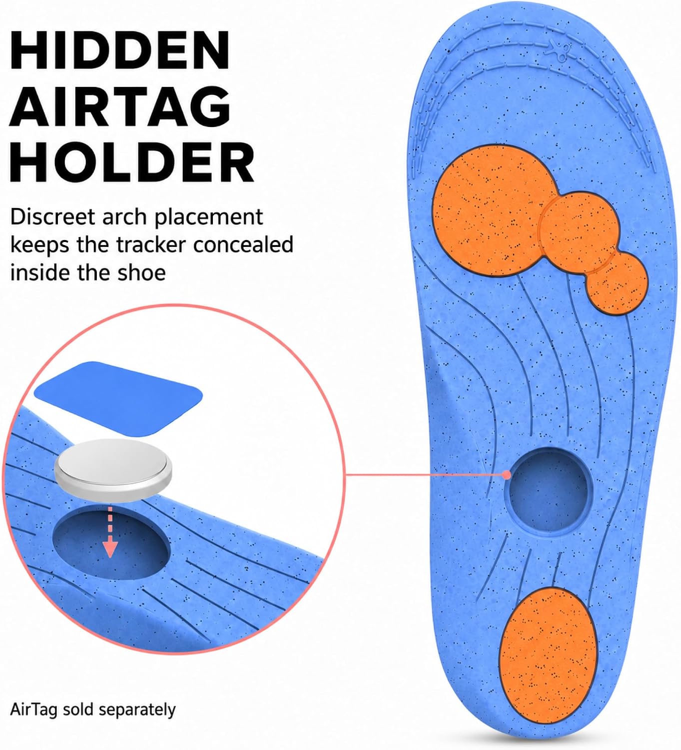 Kids Insoles Compatible with AirTag, Hidden Holder, Trim-to-Fit Inserts image 4