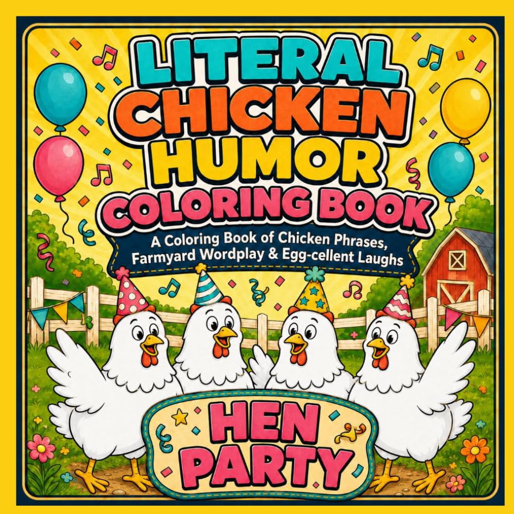 Literal Chicken Humor Coloring Book: Funny Chicken Phrases, Farmyard Wordplay and Egg-cellent Laughs