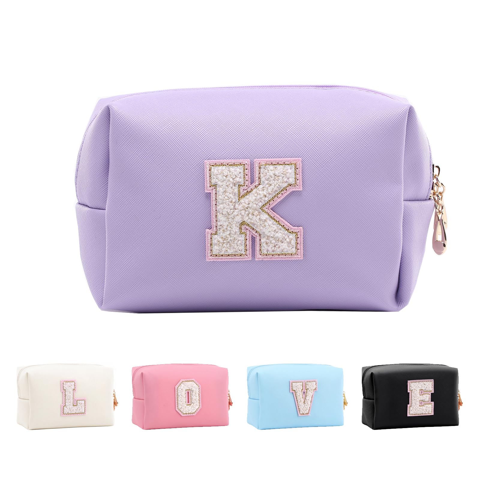 Bolsa de Maquillaje, Bolsa de Cosméticos Impermeable de Viaje, PU Cuero, Neceser de Baño, Bolsa De Aseo Y Almacenamiento para Mujer,Cosas Preppy para niñas Adolescentes (Letra A-Z) — view 11