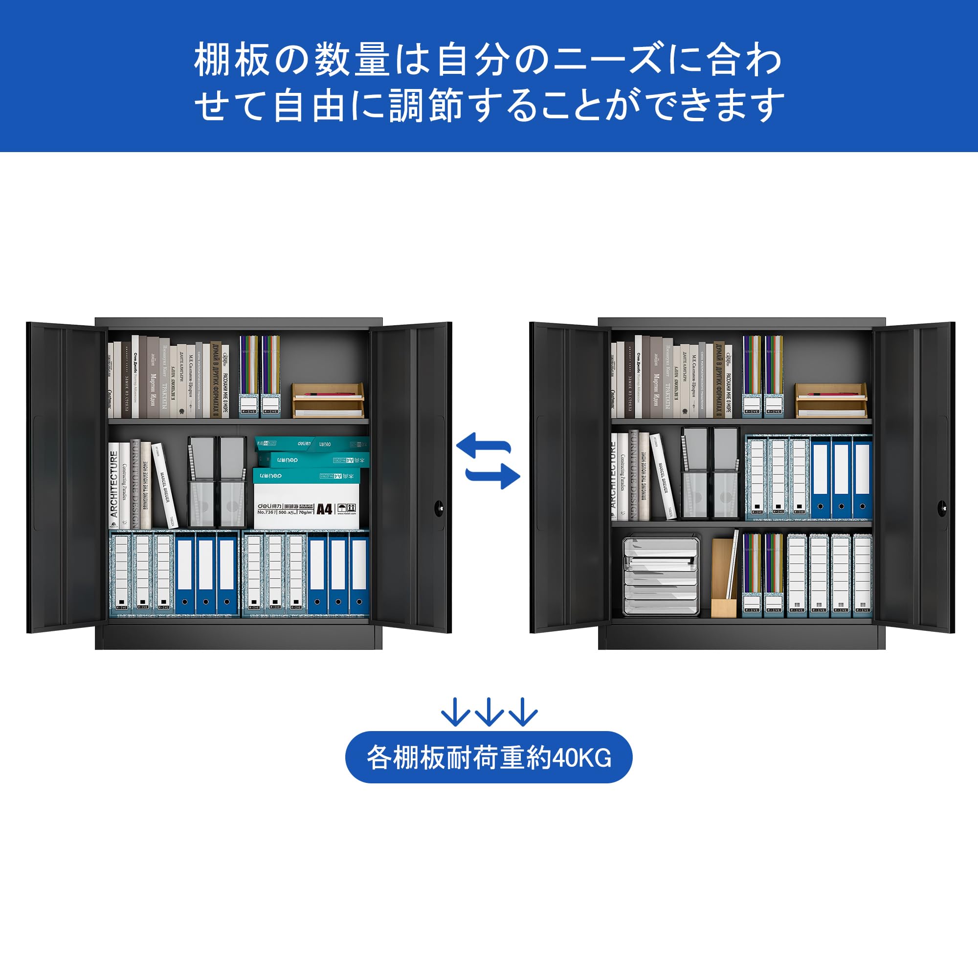 Amazon.co.jp: GangMei スチール書庫 鍵付き書庫 鍵付きキャビネット