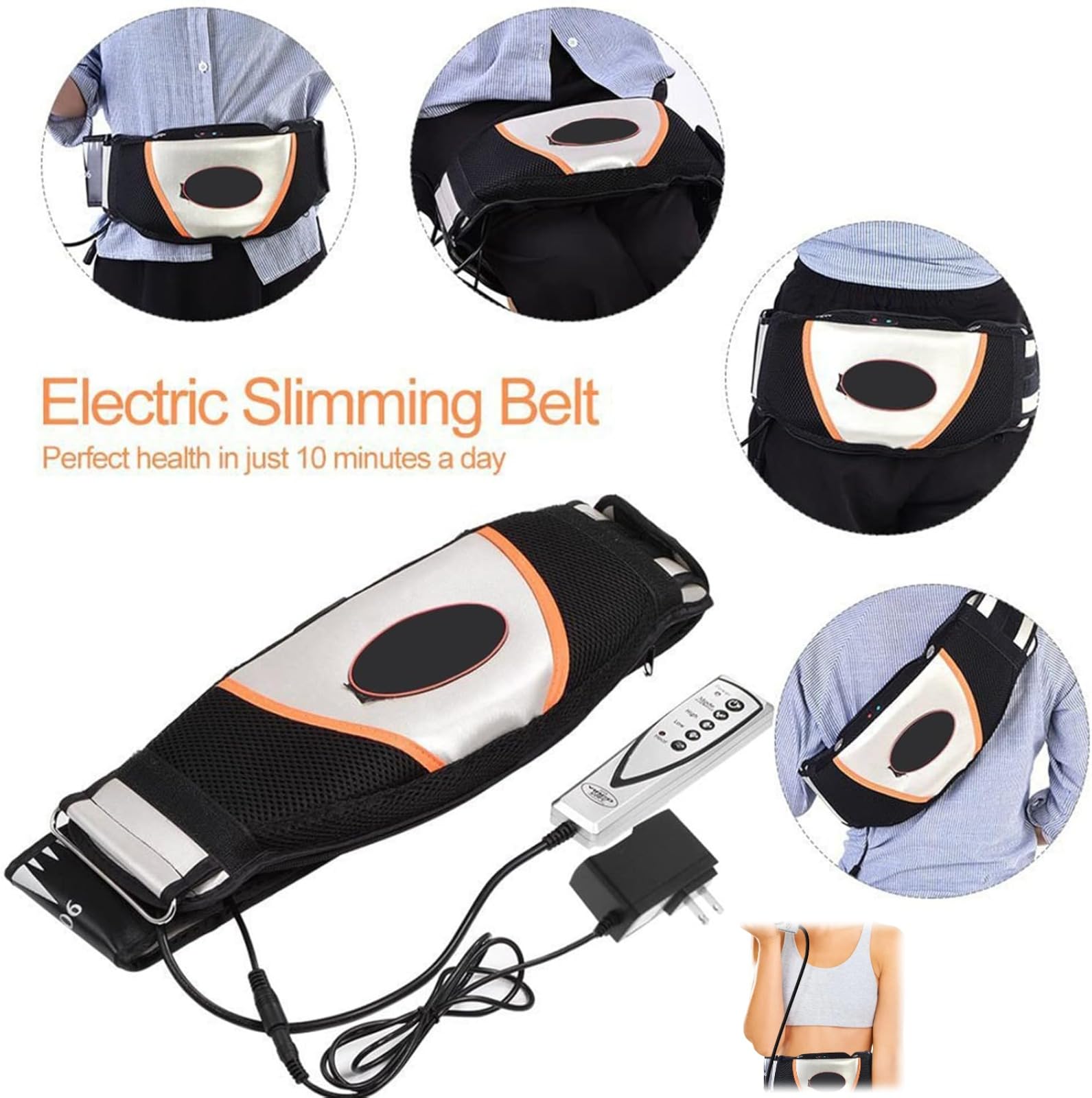 Générique Ceinture chauffante Amincissante pour Masseur Vibrant électrique, pour Perdre du Poids, brûler Les Graisses sur Le Ventre, soulager Les crampes Abdominales lombaires