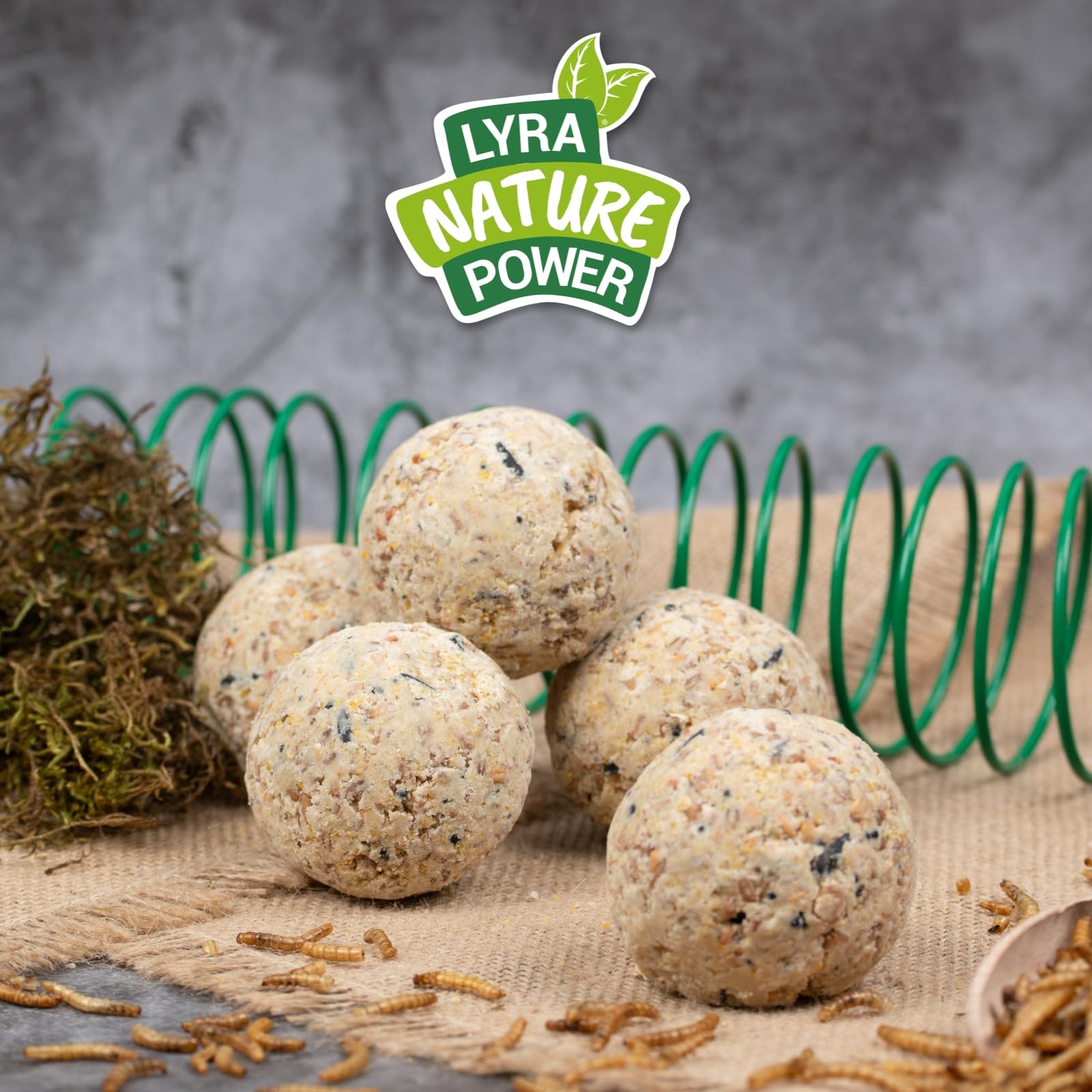 Lyra Pet® 200 STK. Meisenknödel Protein Boost ohne Netz à 90 g = 18 kg | Fetthaltiges Vogelfutter mit Mehlwürmern - Proteinreiche Energiequelle für Wildvögel - Nährstoffe für Sommer & Winter