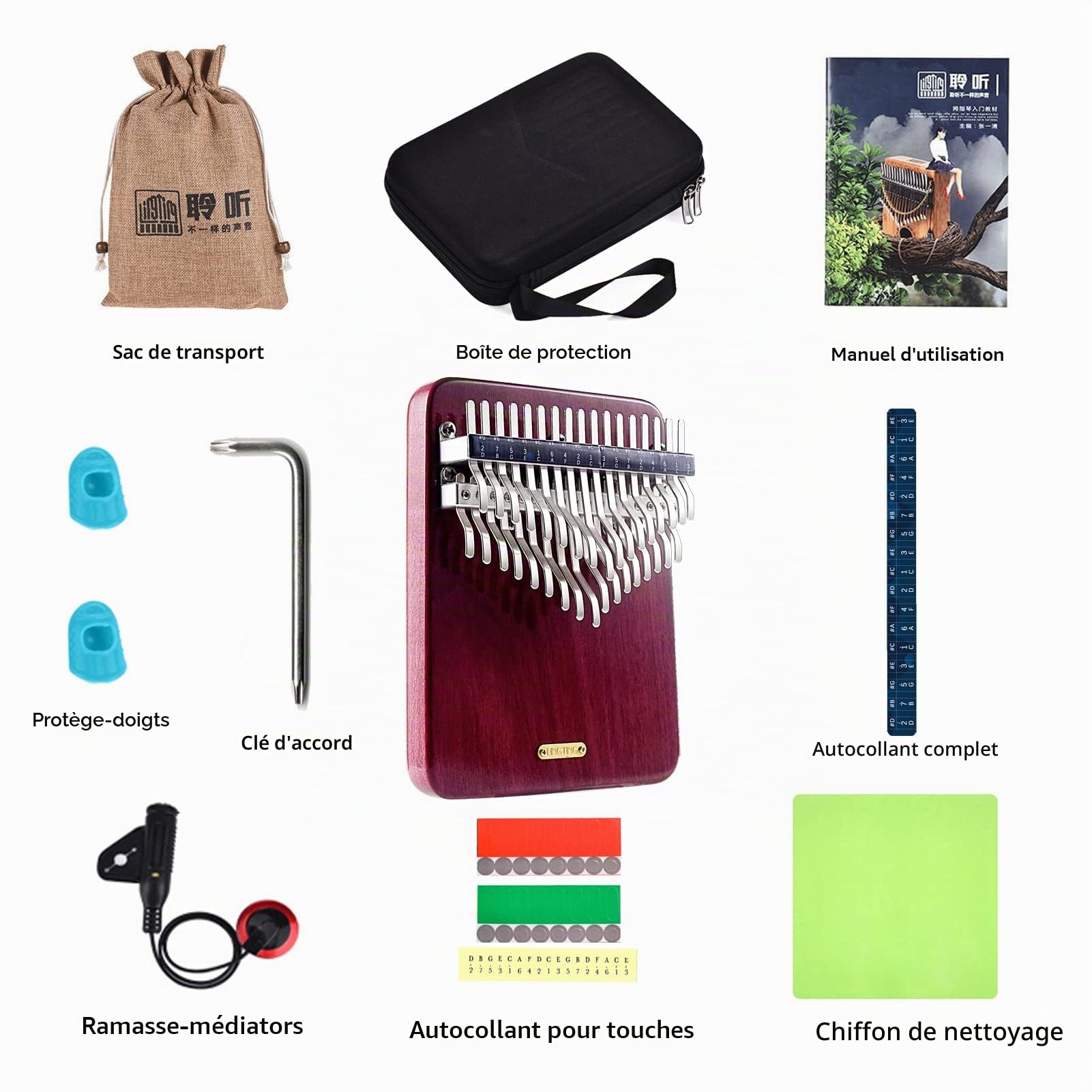 Kalimba 34 Clés Professionnel - Piano à Pouces en Bois de Noyer, Cadeau pour Enfants et Adultes (Débutants/Professionnels) + Étui de Transport