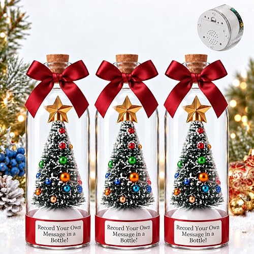 Recordable Christmas Tree in a Bottle, 30-Second Voice Recording and