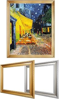 DECORARTS - Vincent Van Gogh's Cafe Terrace at Night Giclee Art Reproduction on Canvas, Customizable Frame Options, Canvas Print Size: 37 x 30in, Made in USA