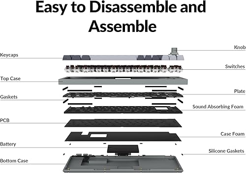Miniatura 5 de Keychron Q2 Pro QMKVIA Teclado mecánico inalámbrico personalizado, perilla programable de metal completo, interruptores K Pro Brown intercambiables