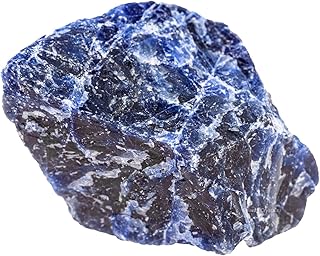 Sodalite Raw Crystals, Large 1.25-2.0" Healing Crystals Natural Rough Stones Crystal for Tumbling, Cabbing, Fountain Rocks, Decoration, Polishing, Wire Wrapping, Wicca & Reiki