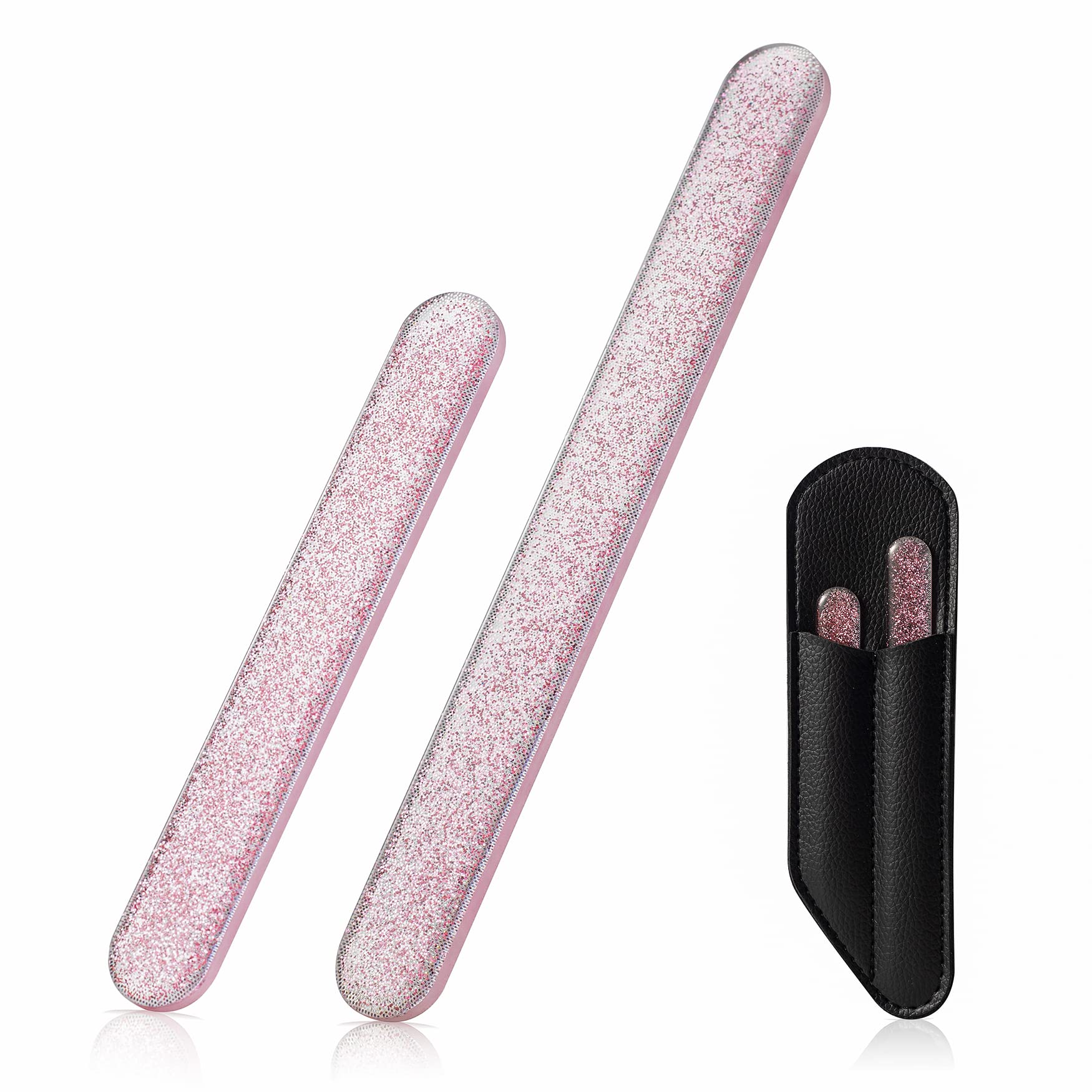 BEZOX Glasnagelfeile aus Nanomaterialien - 2PCS Nagelfeile Mit Stärkere Glashärte - Profi Nagelfeilen Set, Profi Salon Maniküre Tools Kit für Acryl und Naturnägel