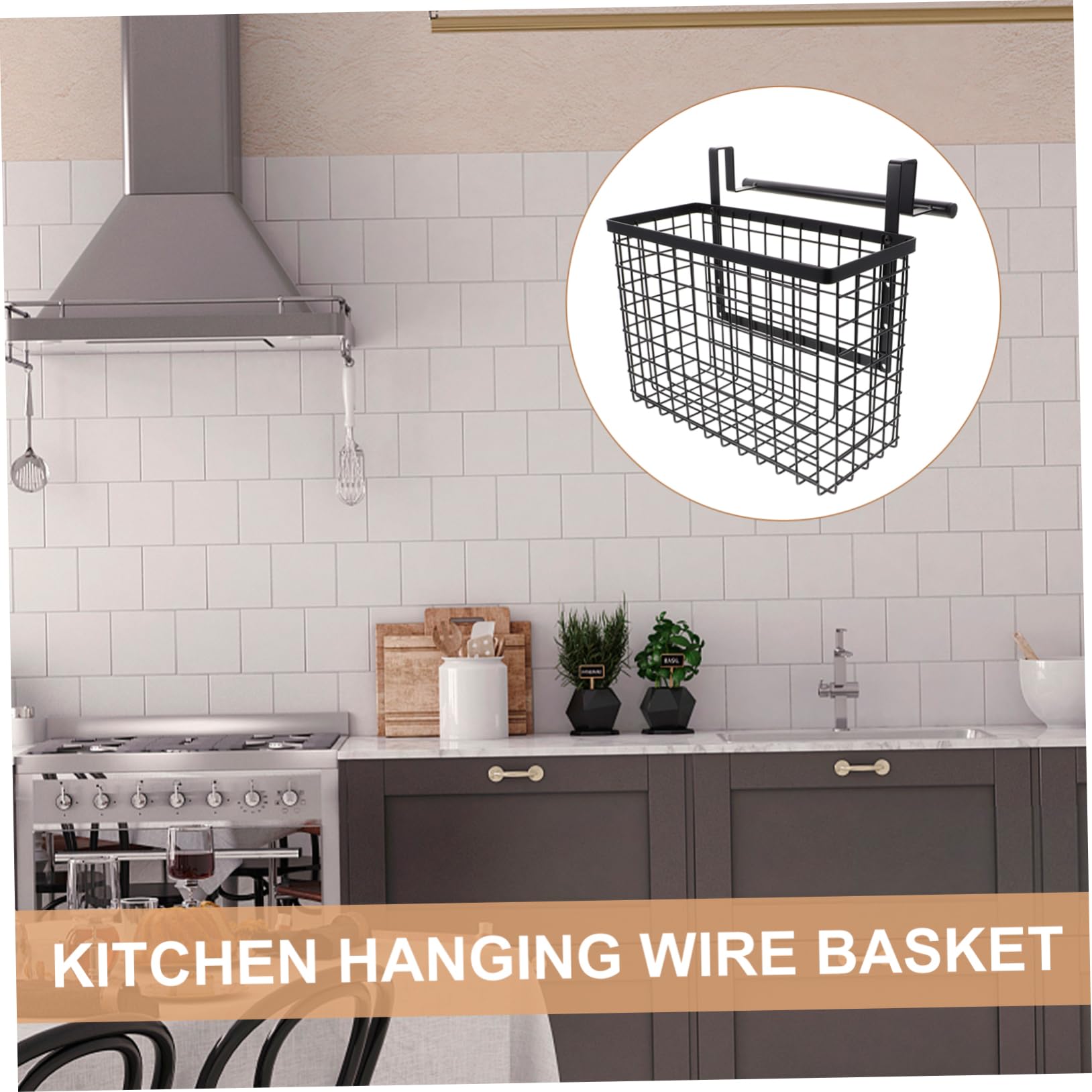 Zerodeko Cesta Colgante y Resistente a Ambientes Húmedos de Acero al Carbono Alta Capacidad de Carga Negro Organizador para Cocina Adecuado para Armario de Pared