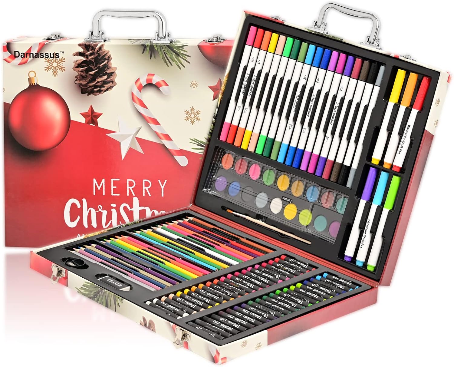 132-Piece Art Set, Deluxe Professional Color Set, Creating Gift Box, Art Set Crafts Drawing Painting Christmas Kit for Kids and Adult, Girls Boys