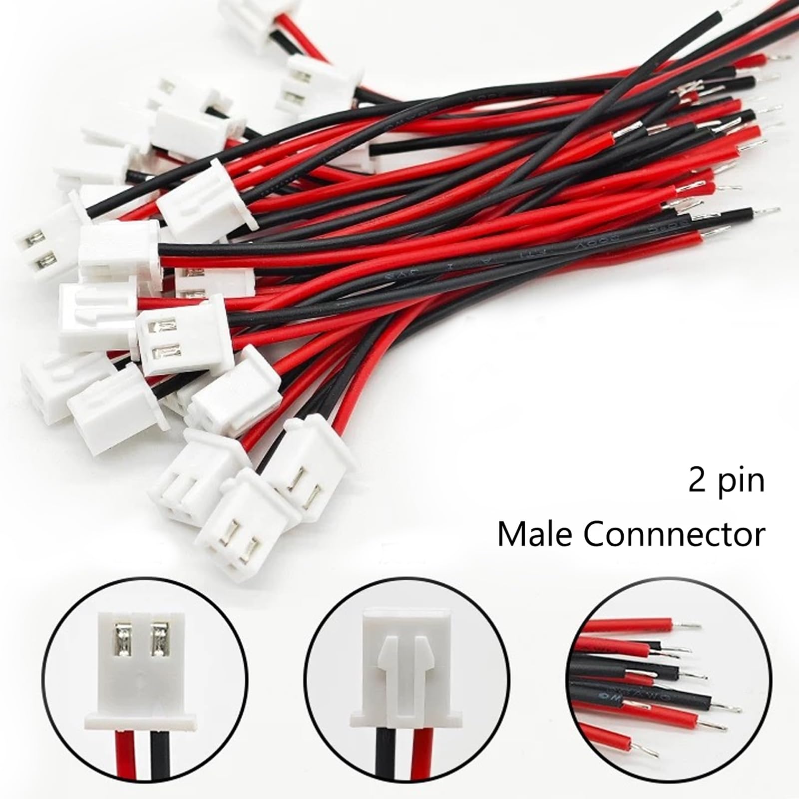 Amazon.com: XUGERIP JST PH 2.0mm 2 Pin Connector,20 PCS Male Plug