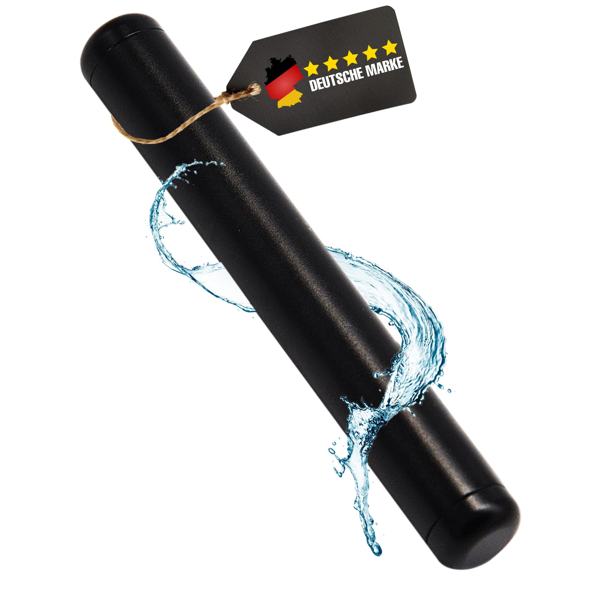 OVADA Joint etui ochronne na cygara, 11 cm, bezzapachowe, wodoszczelne, metalowe, wysokiej jakości, z dużą tubą, czyste wzornictwo, czarne, 11 cm, Klasyczny