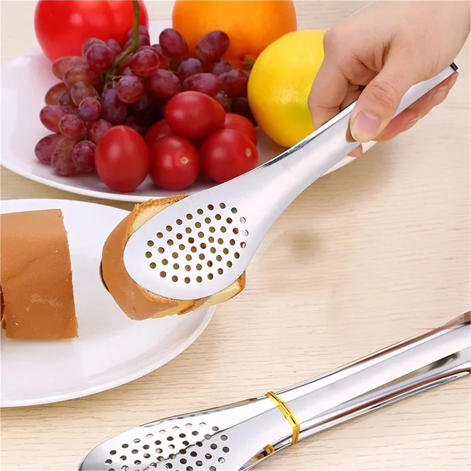 Pinze da barbecue, Pinze da cucina in acciaio inossidabile argento di varie dimensioni(9 inch)