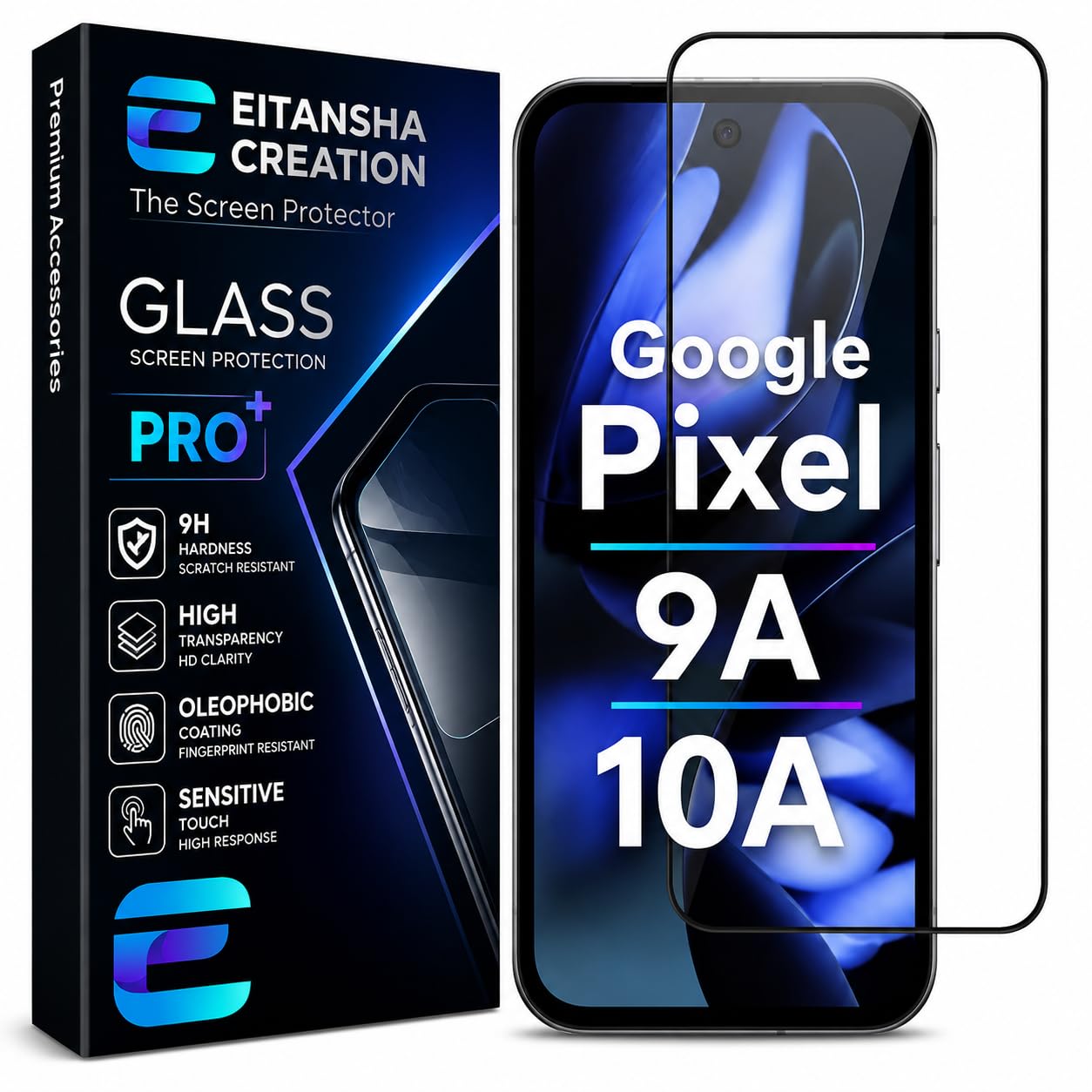 EITANSHA CREATION® Google Pixel 9A Tempered glass Screen Protector For Google Pixel 9A 5G with Full Edge Protection and Easy Self-Installation Kit-image-29