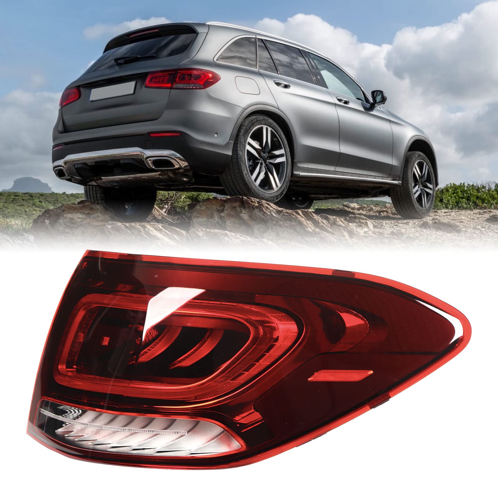 EVGATSAUTO LED Tail Light Assembly for GLC Class X253, Right Side
