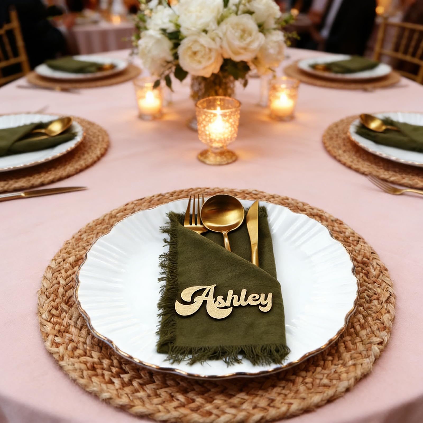 Targhette personalizzate per il nome del tavolo, segnaposto vintage per matrimoni, biglietti di compleanno, etichette da tavolo in acrilico, targhetta con nome laser, souvenir per feste (legno, 100