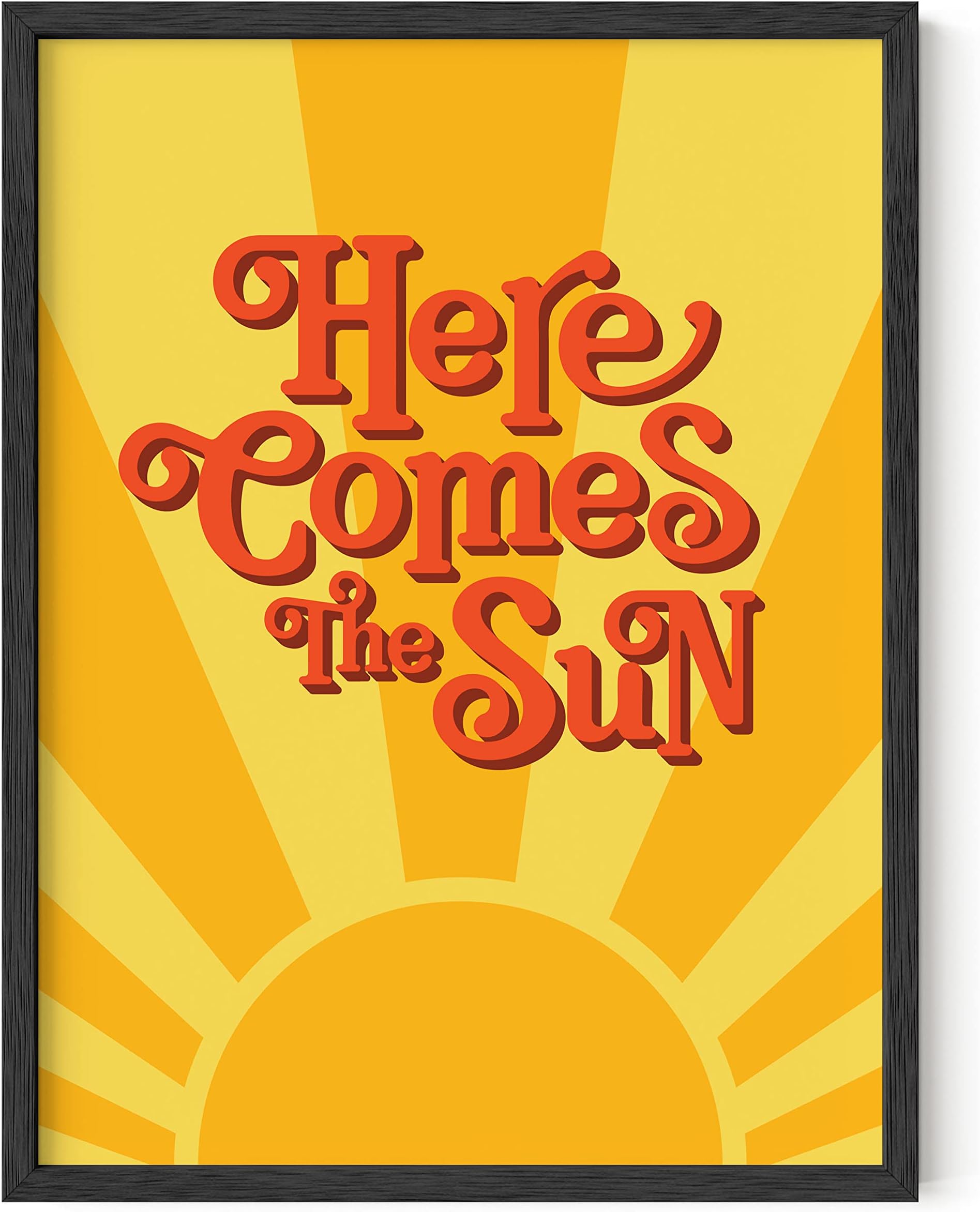 Indie Posters and Hippie Posters for Bedroom - Beatles Lyrics Wall Art Indie Pictures Wall Decor | Lyrical Artworks Beatles Lyrics Art UNFRAMED 12"x16" (Here Comes the Sun)