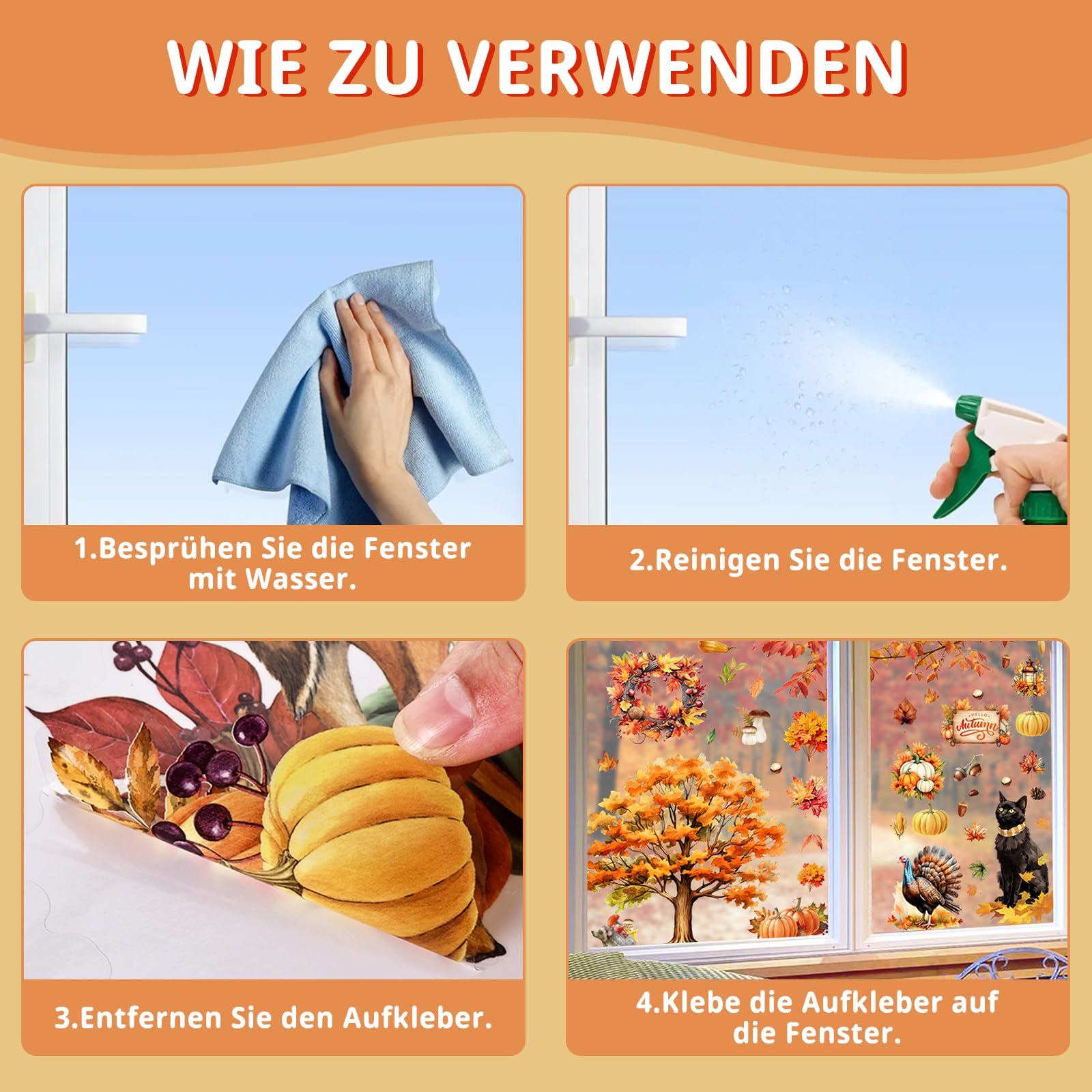 149 stuks oogstfeest, raamafbeeldingen, herfstdecoratie