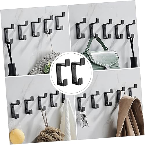 Miniatura 3 de DOITOOL 6 piezas para el hogar para estantes de bata, gancho pesado para el hogar, abrigos, toalla, sombrero, doble llave moderna, elegante, útil,