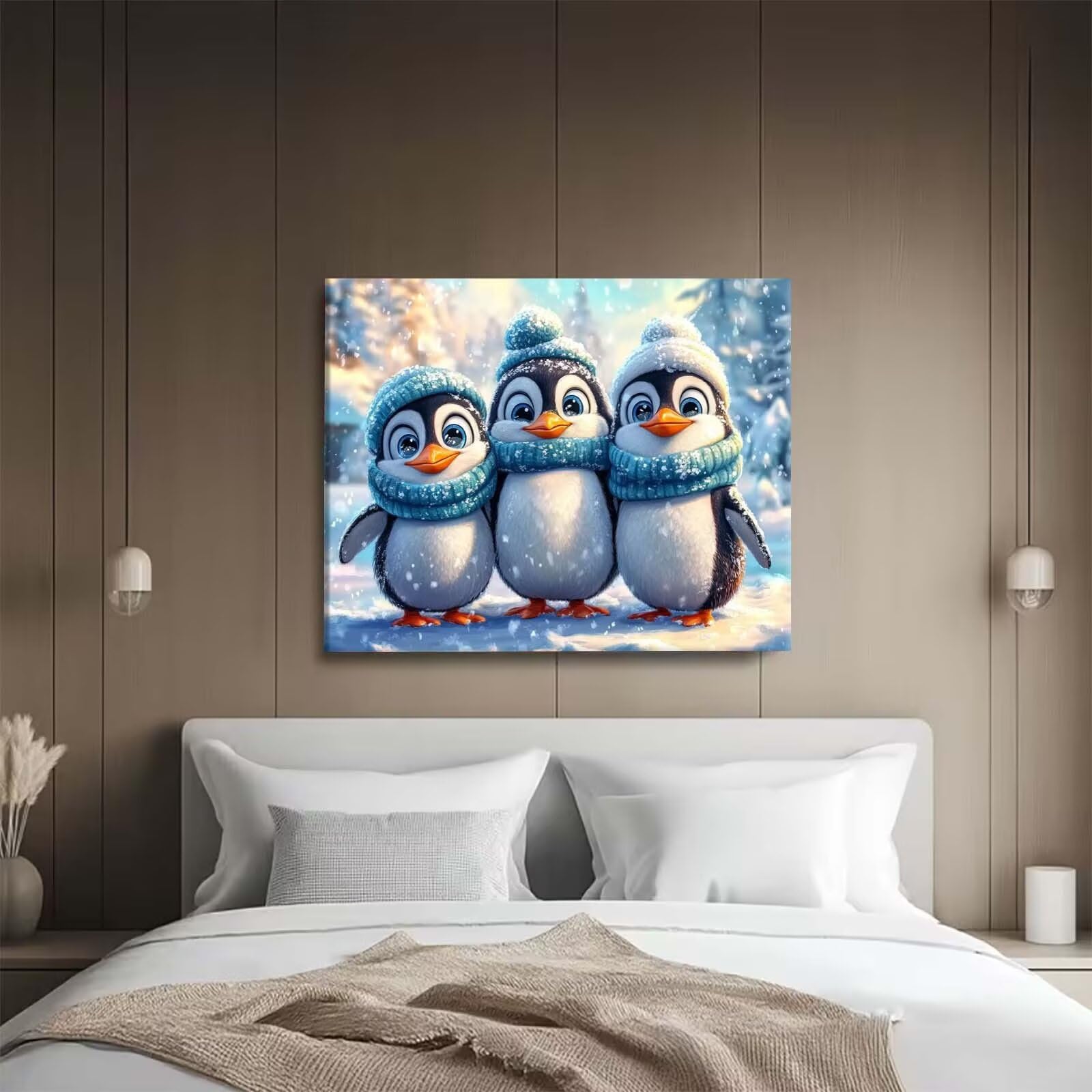 invierno Pintar por Numeros Adultos, Paint by Numbers Kits 60x80cm j0-553