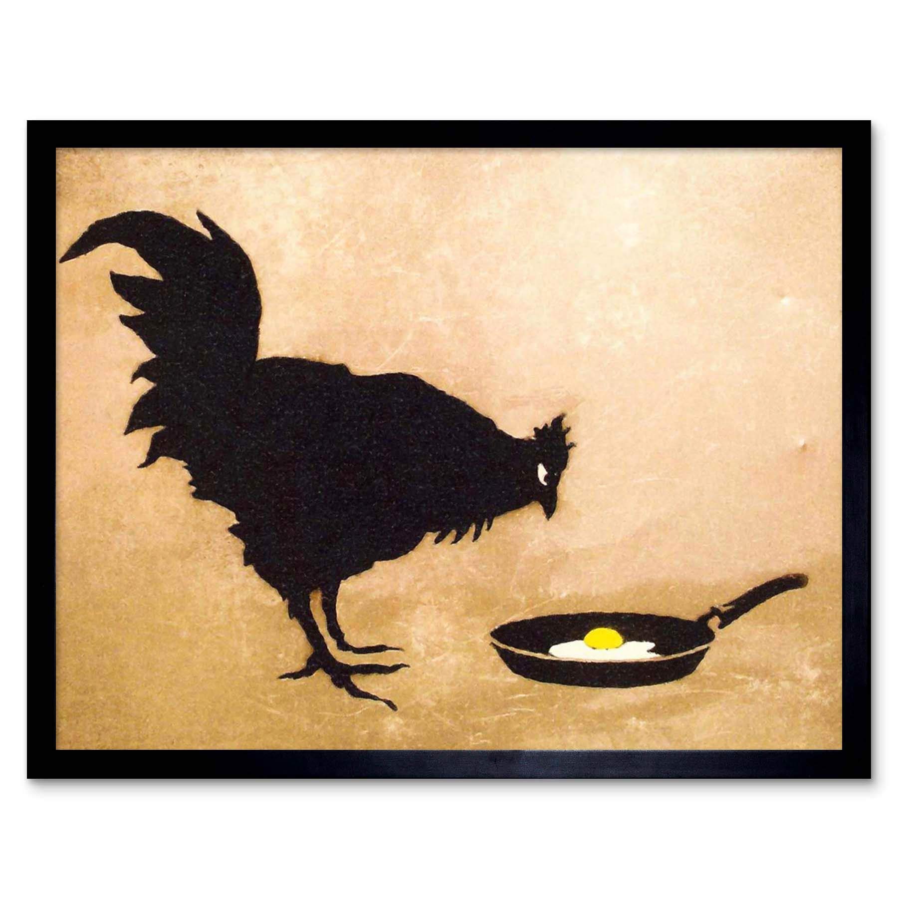 Wee Blue Coo Banksy Chicken Egg Graffiti Street Art Print Framed Poster Wall Decor 12X16 Inch