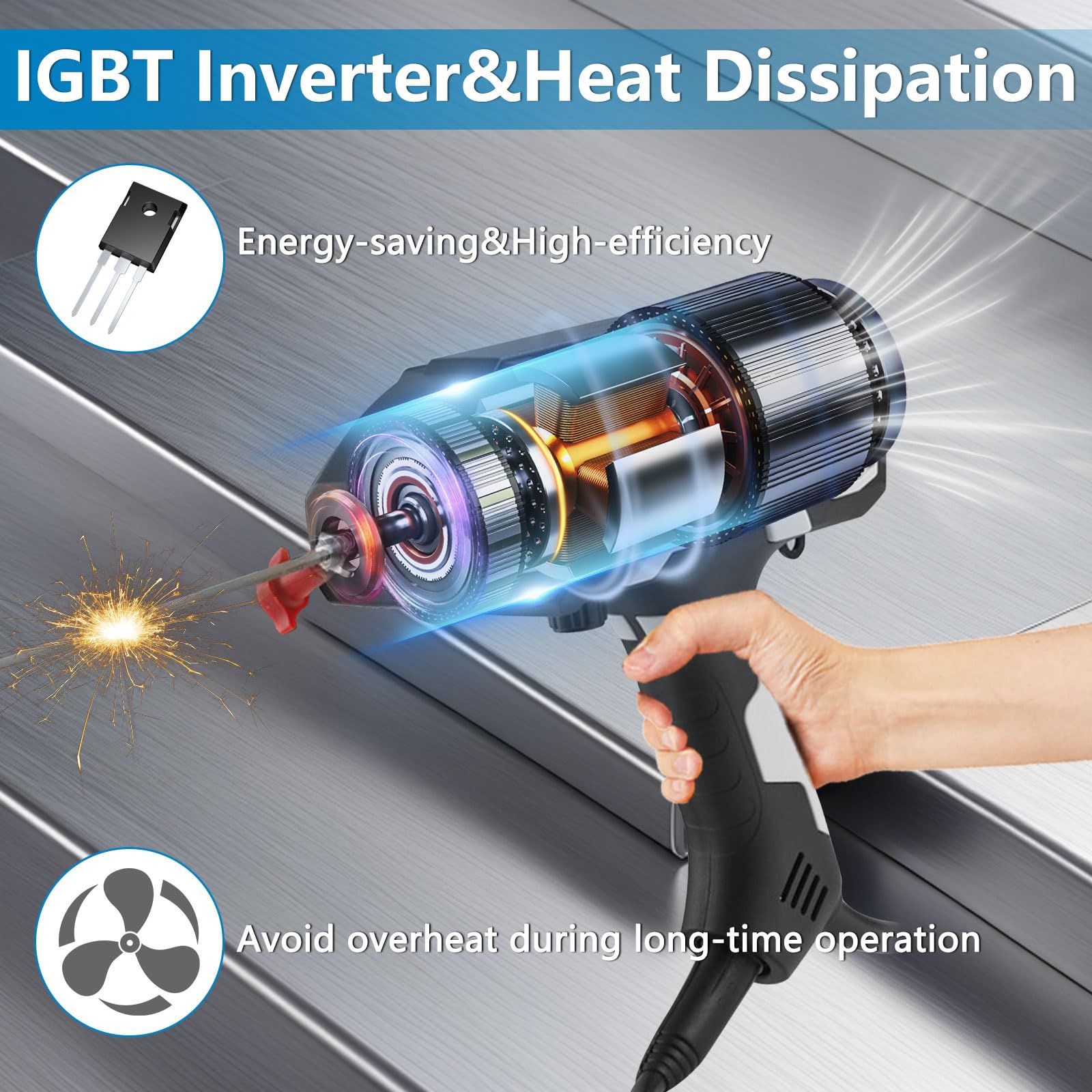 Handschweißgerät, 220V Lichtbogenschweißgerät mit 10 Schweißstäben, Tragbare Laserschweißgerät IGBT-Wechselrichter, Schweißgerät für 1/16"-1/8" Schweißstäbe