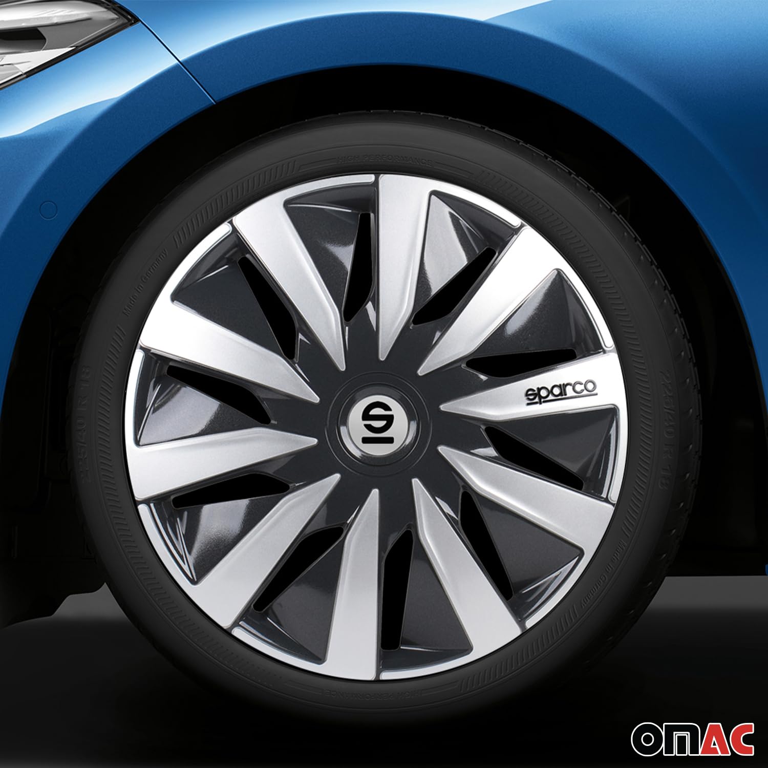 Satz Sparco Radzierblenden Lazio 16-Zoll Grau/Silber