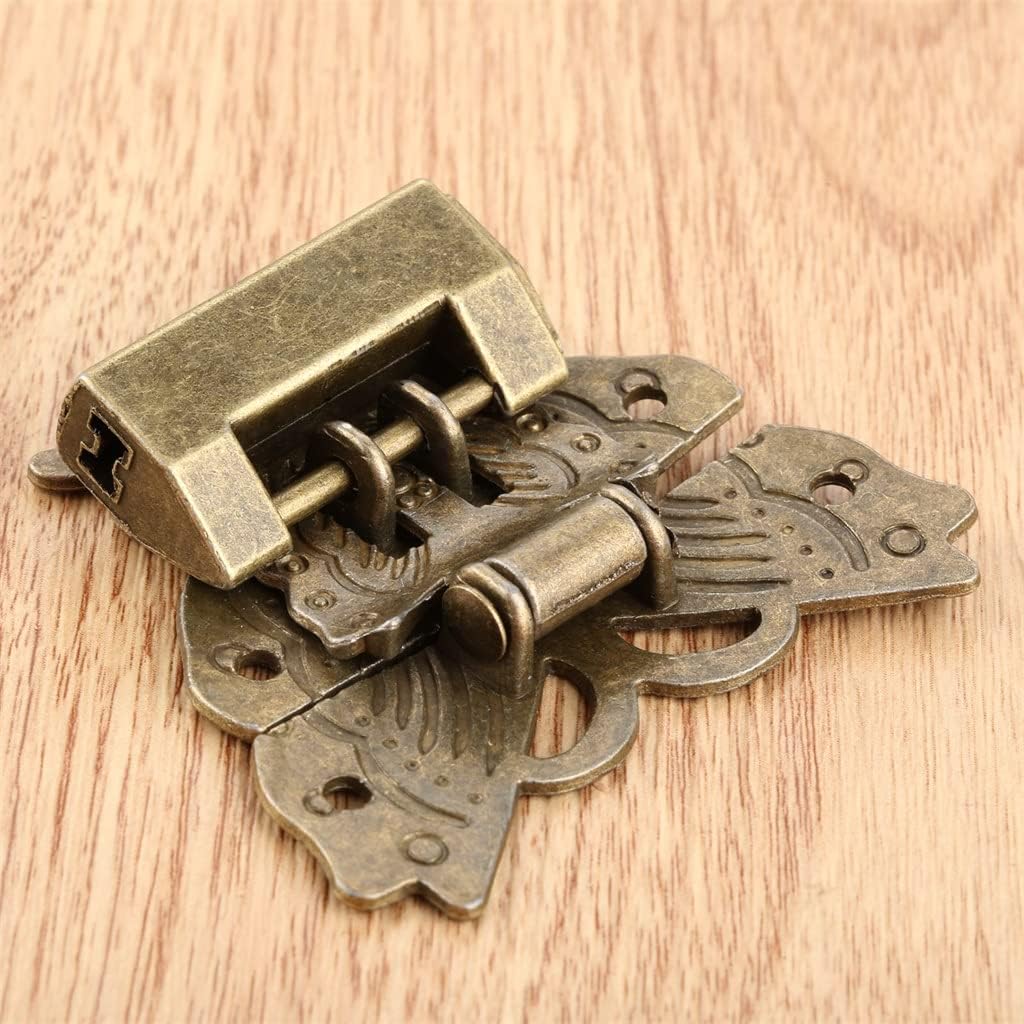Vintage Chinese Furniture Pull Lock Latch Cabinet Hardware Brass Knockers
