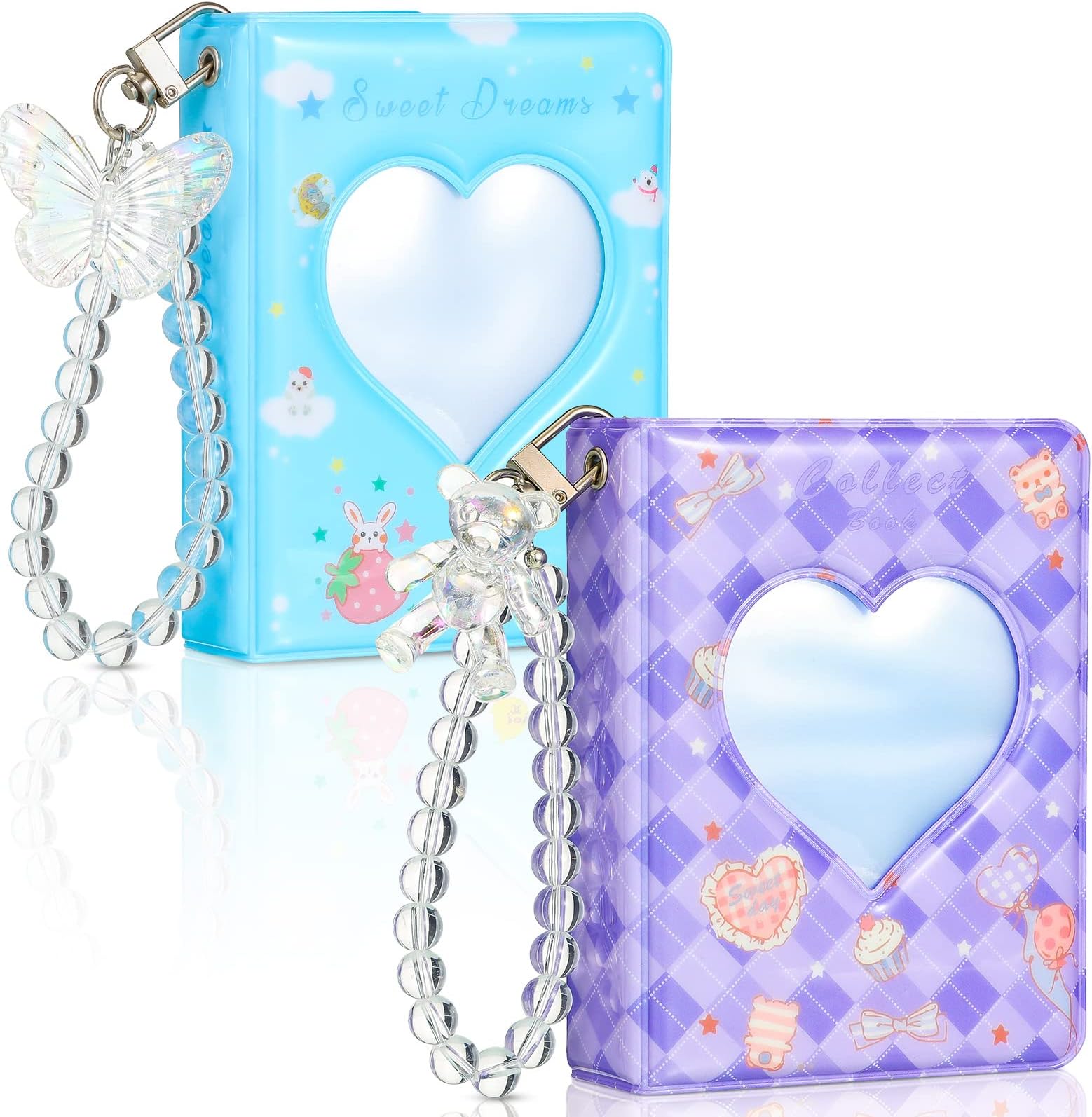 Pajean 2 Pack Photocard Binder, 3 Inch Mini Photo Album, Sweet Style
