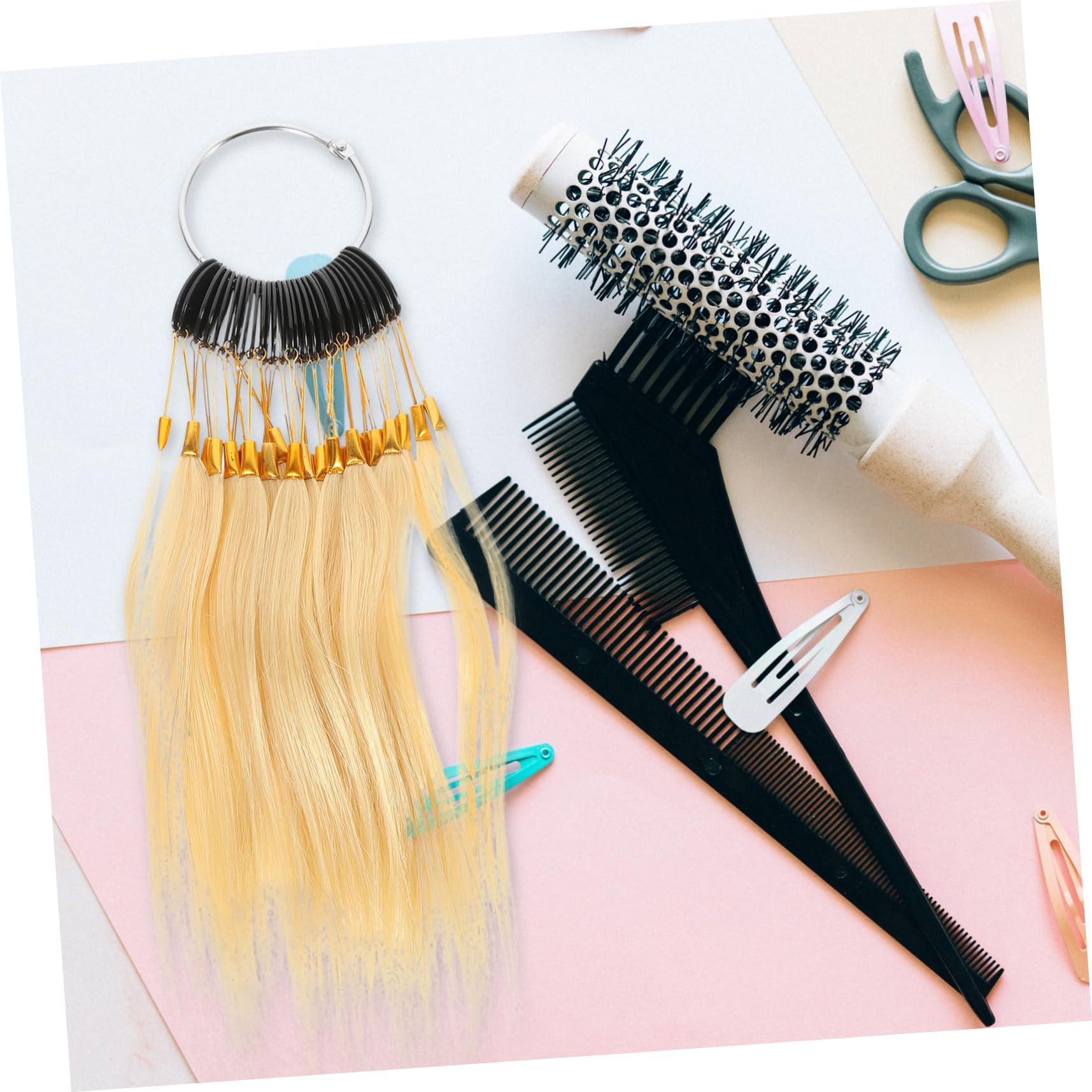 FOMIYES Nuancier de Cheveux Véritables Mèches Professionnelles en Cheveux Humains 30 Pièces Confortables Toucher pour Test de Coloration Capillaire pour Salons de Beauté