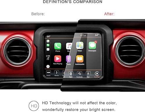 Miniatura 4 de 2018 2019 2020 Wrangler JL Uconnect Protector de pantalla táctil R RUIYA HD Película protectora de vidrio templado transparente contra arañazos alta