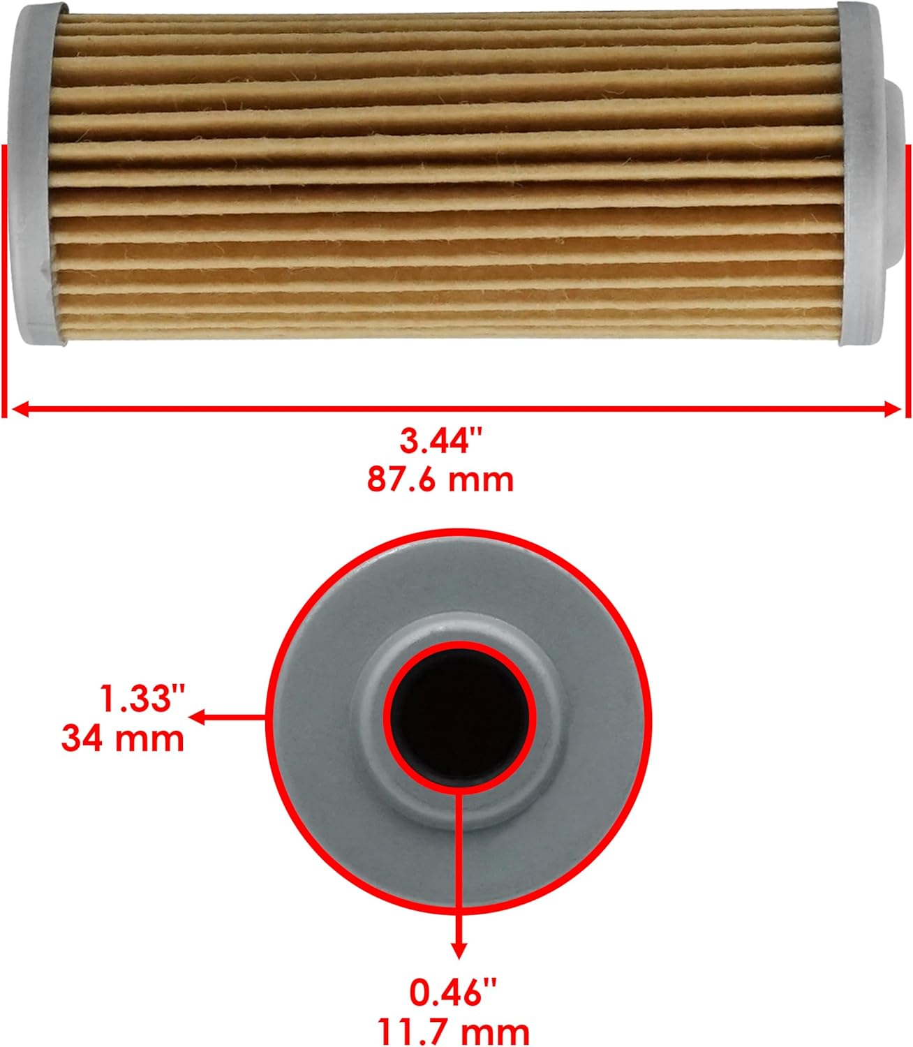 Caltric MIU804763 Fuel Filters Compatible with John Deere 1023E 1025R 1026R 1435 1445 1545 1550 1565 17D 2025R 2026R 2030A 2243 3009 3011 3012