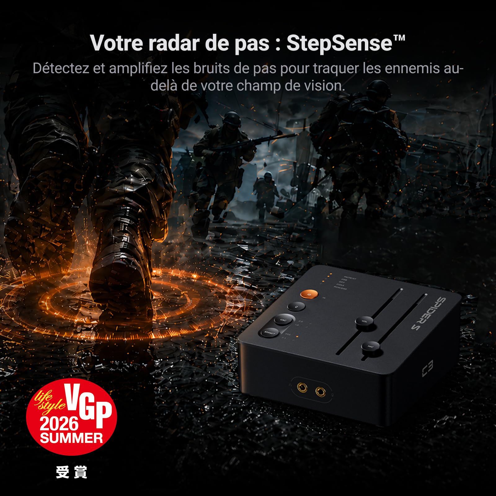 Fosi Audio C3 Gaming DAC, Carte Son Externe USB avec Footstep Enhancement et Son Surround 7.1, Microphone Antibruit pour Le Jeu FPS, Puce XMOS Hi-FI, PCM 384 kHz / DSD256 pour PC/PS5/Switch