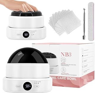 Electric Nail Soaking Bowl, Adjustable Temperature Heated Soak off Bowls Nail Polish Remover Warmer Machine Acrylic Nails Soak Bowl, Professional Finger Manicure Soaking Bowls for Home Salon