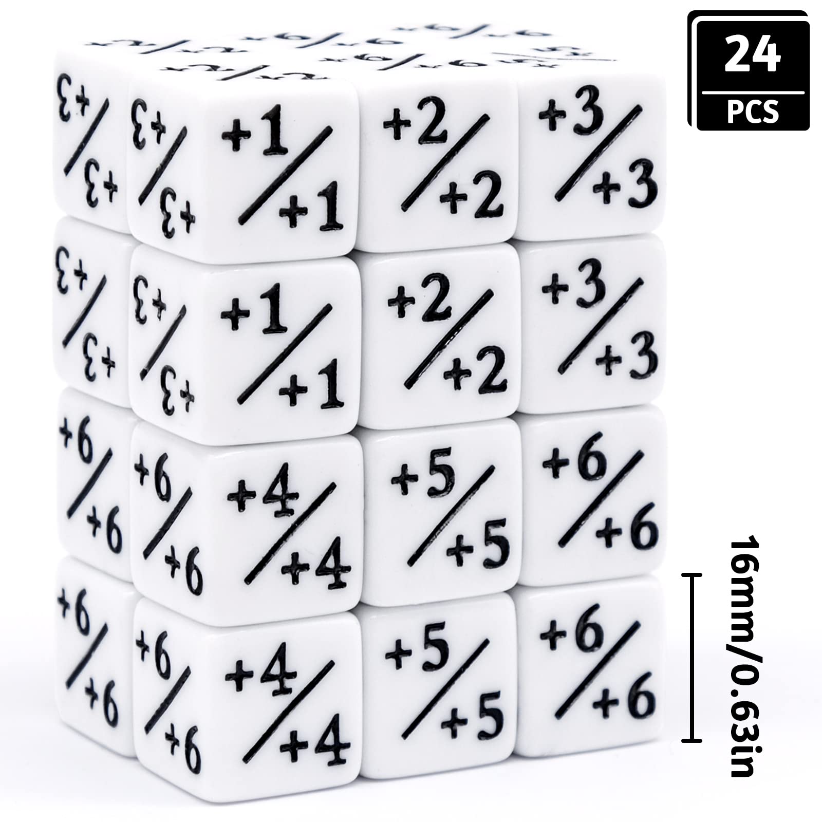 24 sztuki liczników kostek D6 16 mm, kostka lojalnościowa, zestaw kostek kompatybilny z MTG, CCG, akcesoria do gier karcianych