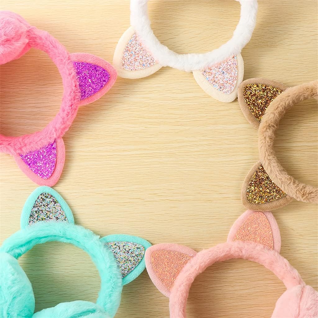 GELTDN Lovely Earmuffs Women Kids Girl Shiny Warmers Kitty Fur Earmuff Fluffy Soft Glitter Winter Warm (Color : C, Size : One Size) : Clothing, Shoes & Jewelry