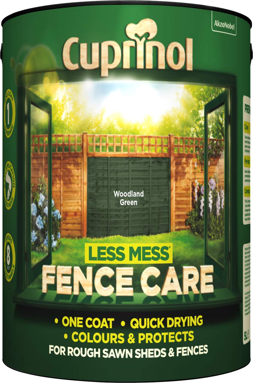 Cuprinol 5191663 Less Mess Fence Care Exterior Woodcare, Woodland Green