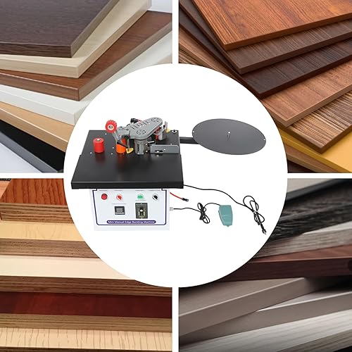 Miniatura 5 de Juego de máquina de bandas de borde, máquina de bandas de borde de escritorio 2 ~ 19.7 ft/min Máquina de bandas de borde para carpintería Máquina de