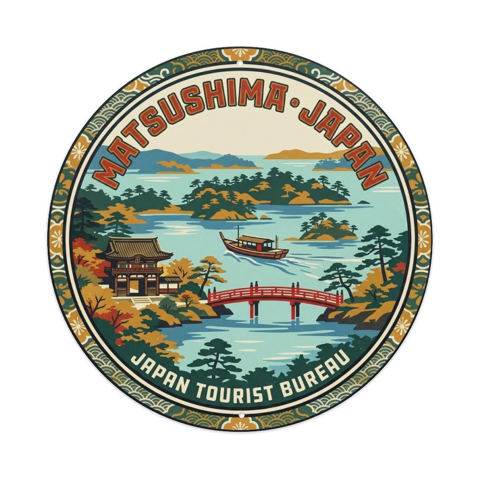 Matsushima Pine Islands Boat Cruise Tohoku Harbor Metal Tin Sign