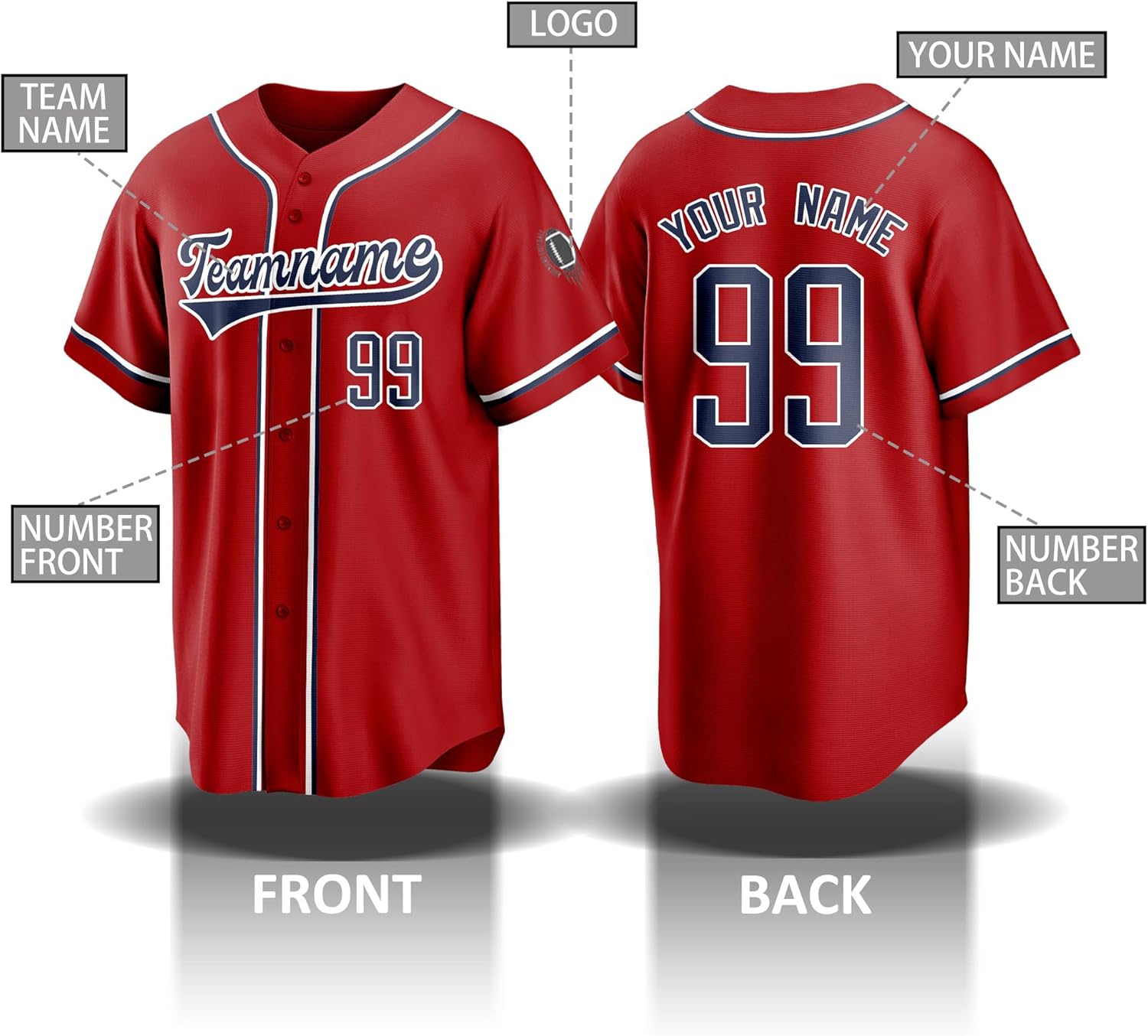 Custom Baseball Jersey Personalized Name Team Name Number Logo Baseball Jersey Men Women Youth Kids Baseball Shirt - Image 4