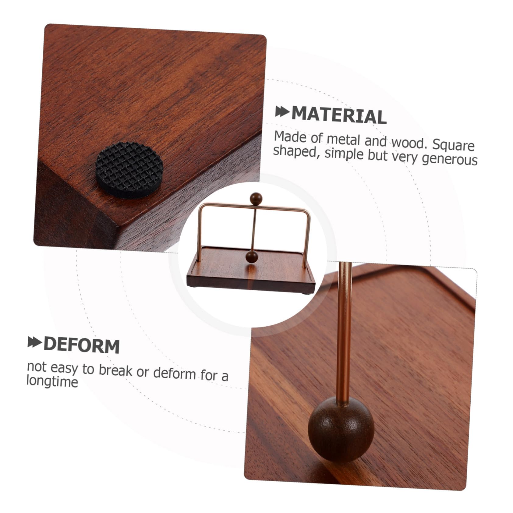 Gatuida Servilletero De Madera y Metal Portátil De Tamaño Pequeño Diseño Vintage y Lisos Para Cocina y Mesa, Dispensador Práctico Independiente Para Hogar, Restaurante y Cafetería