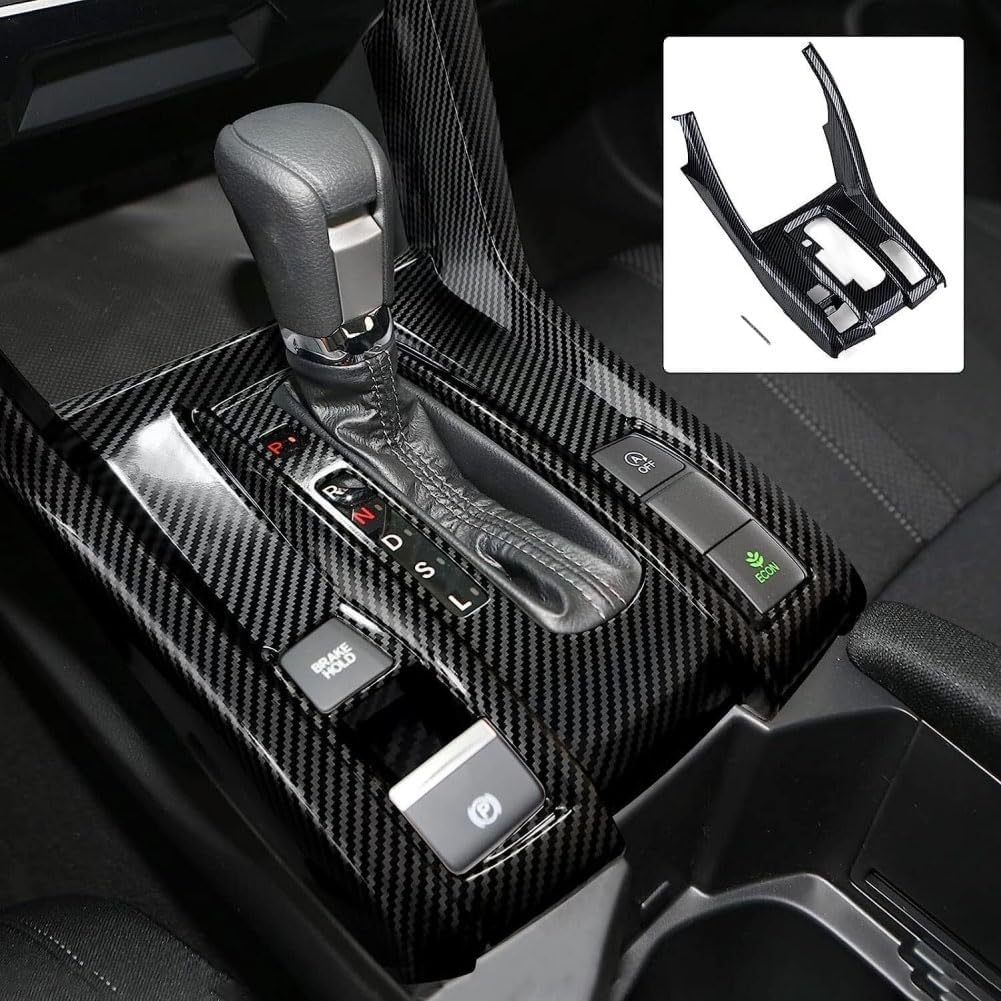 ATAIRSOFT Carbon Fiber Pattern Integrated Inner Center Console Gear Shift Panel Cover Trim for Honda Civic 2016 2017 2018 2019 2020 10th Gen Interior Accessories