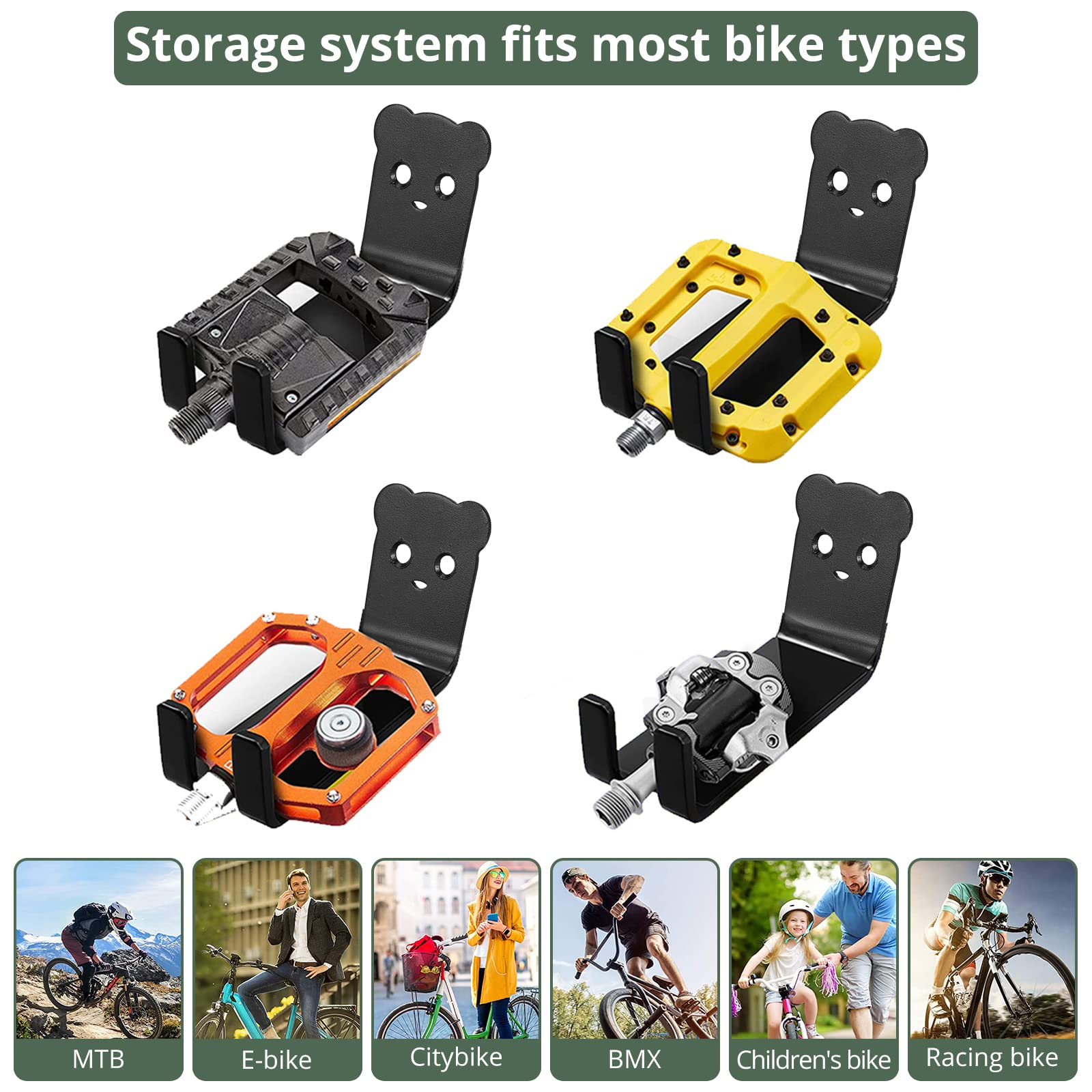 EYPINS Soporte de pared para bicicleta, soporte horizontal para bicicleta, soporte de pared para bicicleta, soporte para bicicleta eléctrica, híbrida, de montaña, para interior garaje y hogar