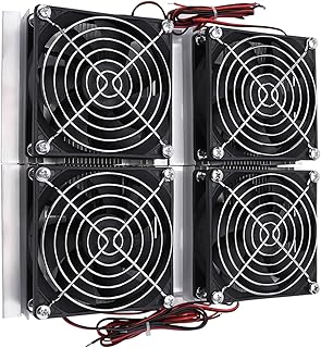Plate Cooler, 240W Semiconductor Refrigeration Thermoelectric Peltier Cold Plate Cooler with 4 Fan, Low Noise Thermoelectric Cooler Peltier for Plate Cooling Pet Bed Cooling