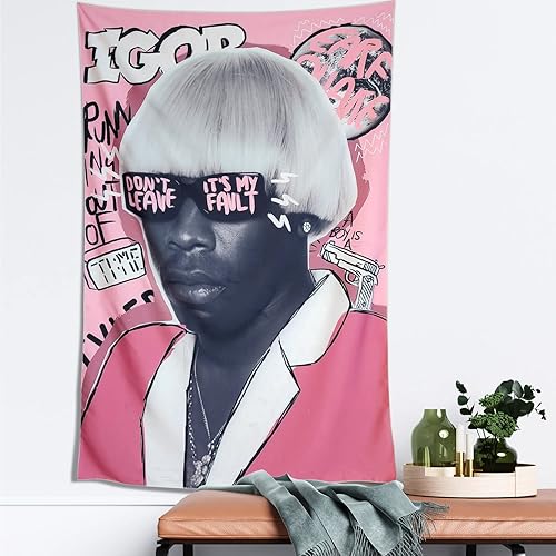 Miniatura 2 de HXYYQQ Tyler - Tapiz de rapero, póster de la bandera del creador, arte de pared para colgar en la habitación, dormitorio, hogar, telón de fondo,