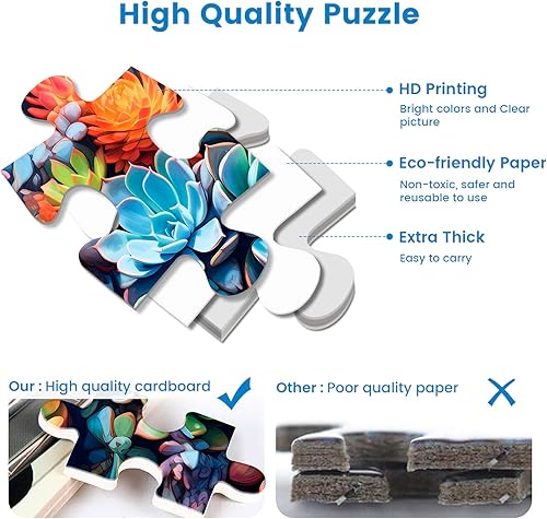 Miniatura 10 de Paquete de 2 rompecabezas de 1000 piezas para adultos, rompecabezas de 1000 piezas de 2000 piezas para adultos, rompecabezas de hongos colibrí,